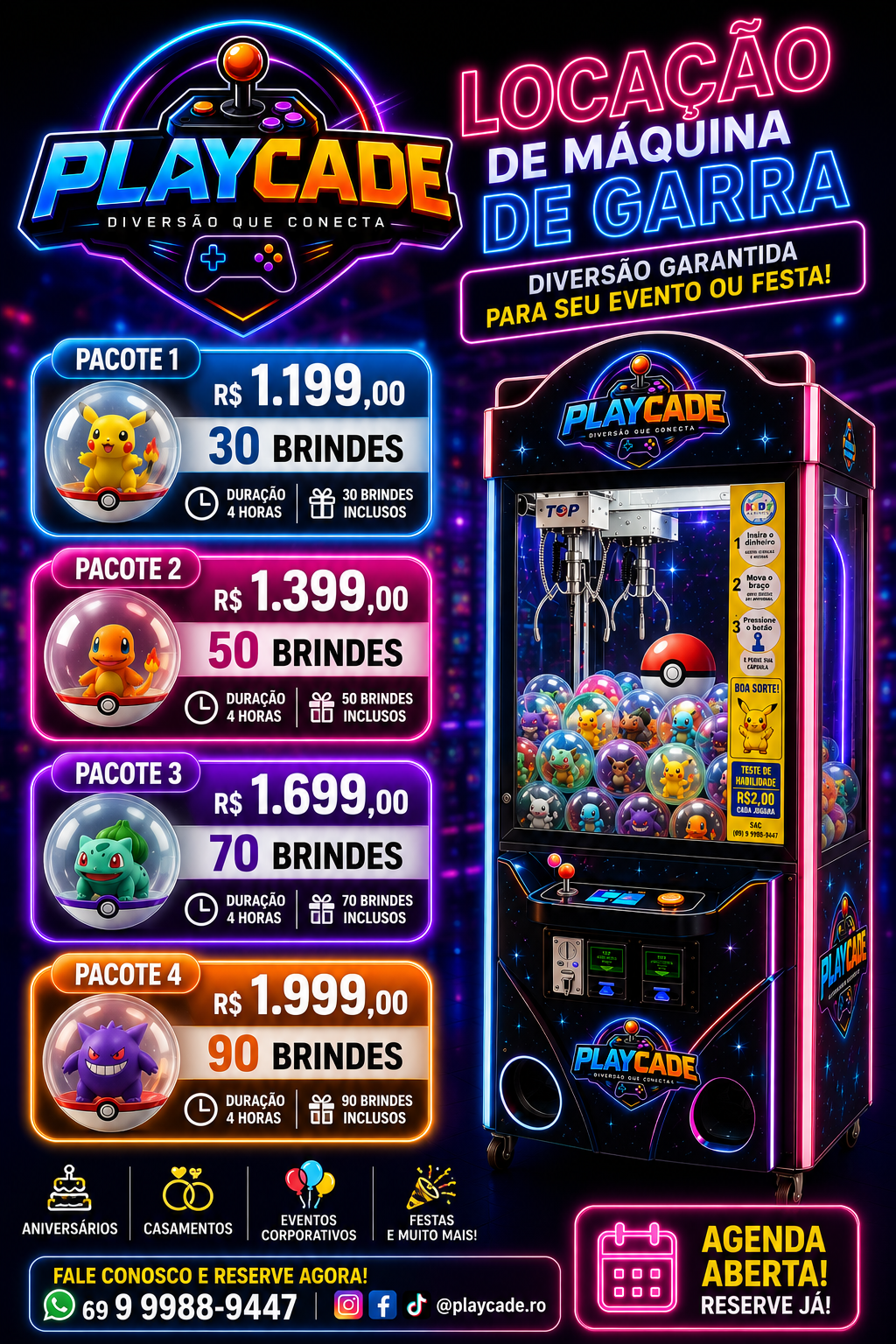 Máquina de garra Playcade
